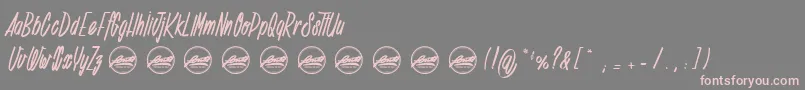 Deadline Countdown PersonalUseOnly-Schriftart – Rosa Schriften auf grauem Hintergrund