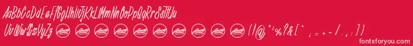 fuente Deadline Countdown PersonalUseOnly – Fuentes Rosadas Sobre Fondo Rojo