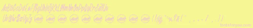 Deadline Countdown PersonalUseOnly-fontti – vaaleanpunaiset fontit keltaisella taustalla