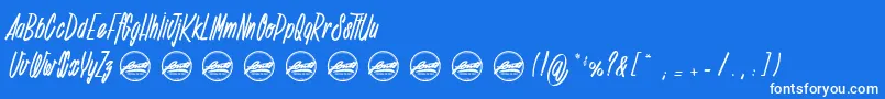 Fonte Deadline Countdown PersonalUseOnly – fontes brancas em um fundo azul