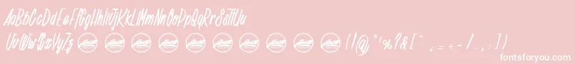 Deadline Countdown PersonalUseOnly-Schriftart – Weiße Schriften auf rosa Hintergrund