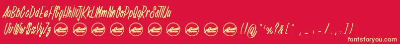 Deadline Countdown PersonalUseOnly-fontti – keltaiset fontit punaisella taustalla