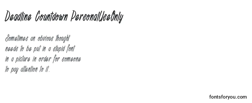 Schriftart Deadline Countdown PersonalUseOnly