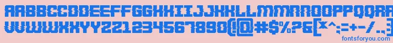 Deadlist Font – Blue Fonts on Pink Background