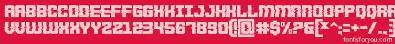 Deadlist Font – Pink Fonts on Red Background