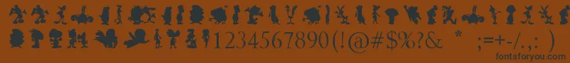 CartoonSilhouettes Font – Black Fonts on Brown Background