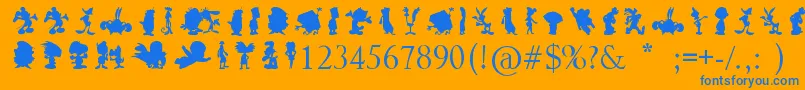 CartoonSilhouettes Font – Blue Fonts on Orange Background