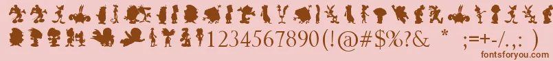 CartoonSilhouettes Font – Brown Fonts on Pink Background
