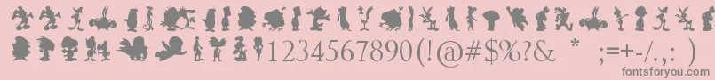 CartoonSilhouettes-Schriftart – Graue Schriften auf rosa Hintergrund