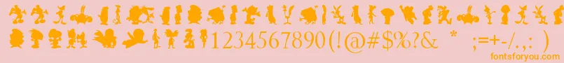 CartoonSilhouettes Font – Orange Fonts on Pink Background