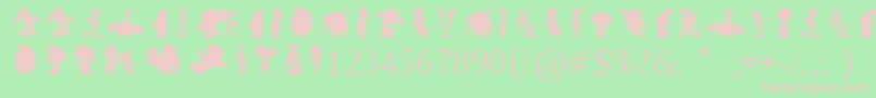 CartoonSilhouettes Font – Pink Fonts on Green Background