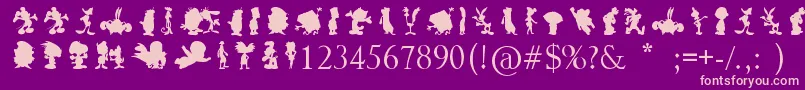 CartoonSilhouettes Font – Pink Fonts on Purple Background