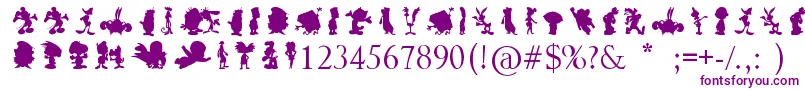 CartoonSilhouettes Font – Purple Fonts on White Background