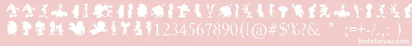 CartoonSilhouettes Font – White Fonts on Pink Background