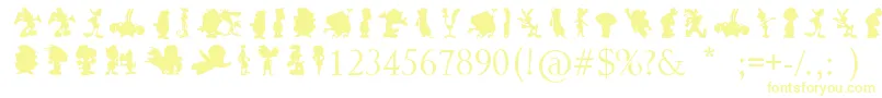 CartoonSilhouettes Font – Yellow Fonts on White Background