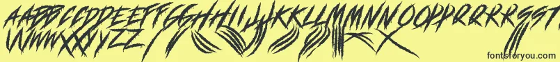 DEADLY CLAWS Font – Black Fonts on Yellow Background