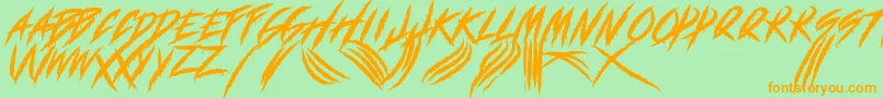 DEADLY CLAWS Font – Orange Fonts on Green Background