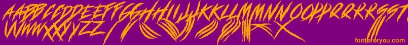 DEADLY CLAWS Font – Orange Fonts on Purple Background