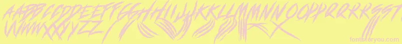 DEADLY CLAWS Font – Pink Fonts on Yellow Background