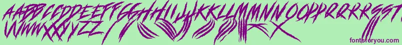 DEADLY CLAWS Font – Purple Fonts on Green Background