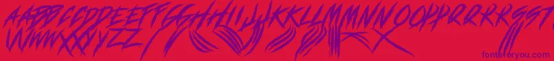 DEADLY CLAWS Font – Purple Fonts on Red Background