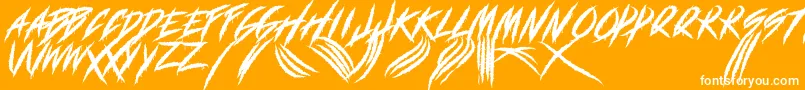 DEADLY CLAWS Font – White Fonts on Orange Background