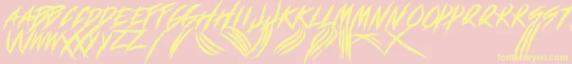 fuente DEADLY CLAWS – Fuentes Amarillas Sobre Fondo Rosa
