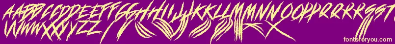 DEADLY CLAWS Font – Yellow Fonts on Purple Background