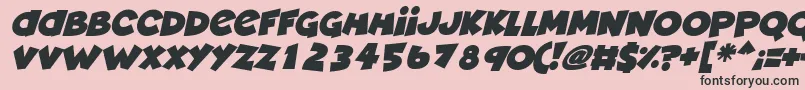 Deadly Cute Italic-fontti – mustat fontit vaaleanpunaisella taustalla