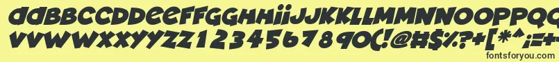 Deadly Cute Italic Font – Black Fonts on Yellow Background