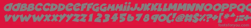 フォントDeadly Cute Italic – 赤い背景に灰色の文字