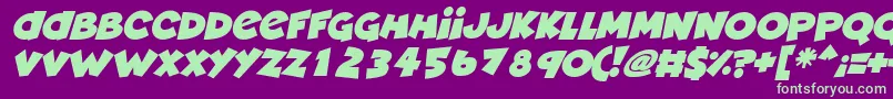 Fonte Deadly Cute Italic – fontes verdes em um fundo violeta