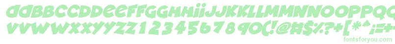 Fonte Deadly Cute Italic – fontes verdes em um fundo branco