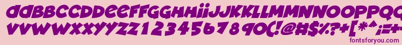 Deadly Cute Italic-fontti – violetit fontit vaaleanpunaisella taustalla