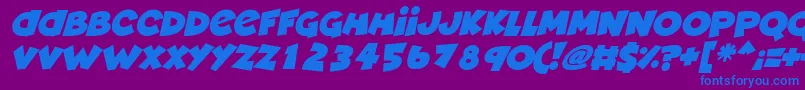 Шрифт Deadly Cute Italic – синие шрифты на фиолетовом фоне
