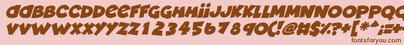 Deadly Cute Italic-fontti – ruskeat fontit vaaleanpunaisella taustalla