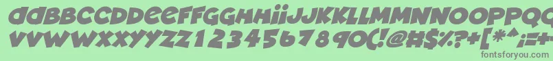 Fonte Deadly Cute Italic – fontes cinzas em um fundo verde