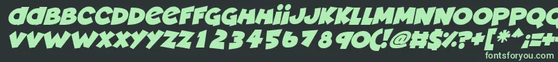 Deadly Cute Italic-fontti – vihreät fontit mustalla taustalla