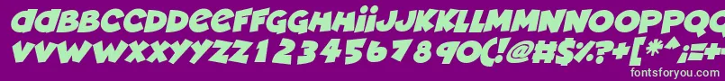 Deadly Cute Italic-fontti – vihreät fontit violetilla taustalla