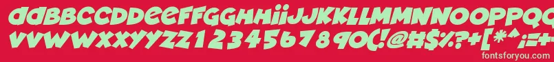 フォントDeadly Cute Italic – 赤い背景に緑の文字