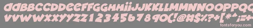 Czcionka Deadly Cute Italic – różowe czcionki na szarym tle