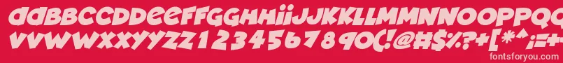 フォントDeadly Cute Italic – 赤い背景にピンクのフォント