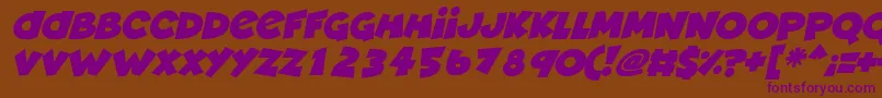 フォントDeadly Cute Italic – 紫色のフォント、茶色の背景
