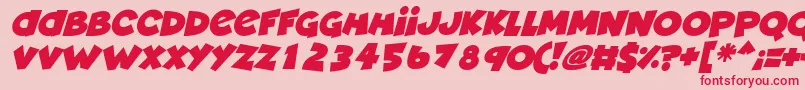 Deadly Cute Italic Font – Red Fonts on Pink Background