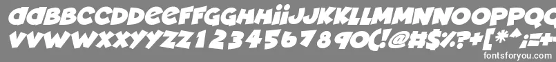 Deadly Cute Italic Font – White Fonts on Gray Background