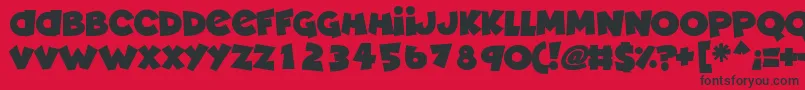 Deadly Cute Font – Black Fonts on Red Background