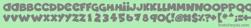 Deadly Cute-Schriftart – Graue Schriften auf grünem Hintergrund