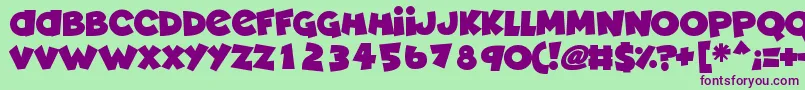Deadly Cute Font – Purple Fonts on Green Background