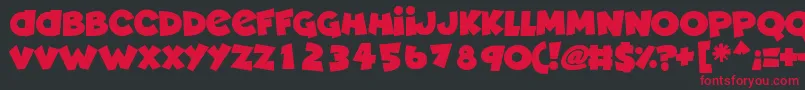 Deadly Cute Font – Red Fonts on Black Background