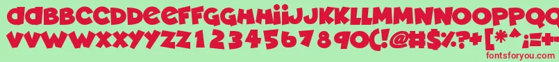 Deadly Cute Font – Red Fonts on Green Background